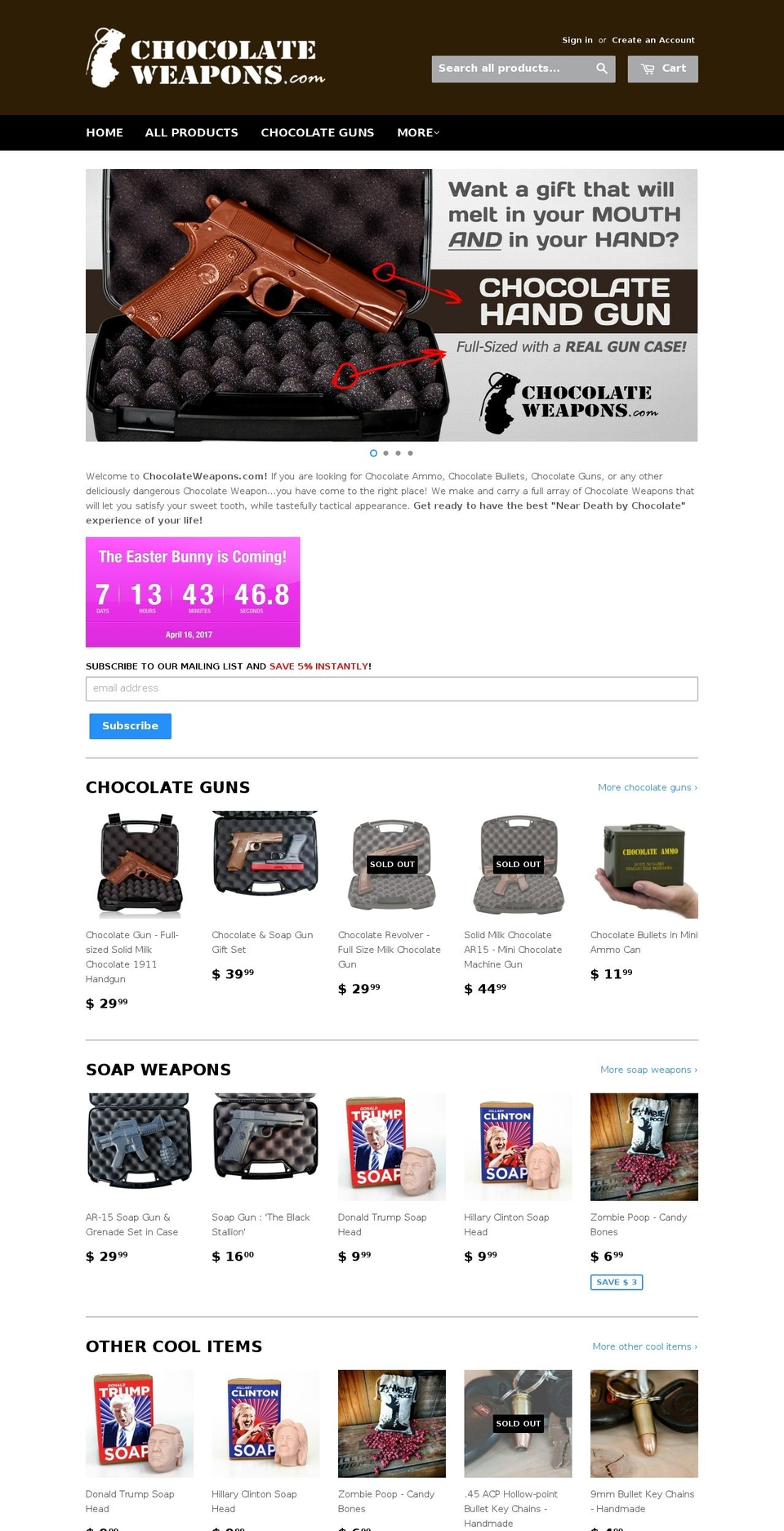 chocolateweapons.com shopify website screenshot