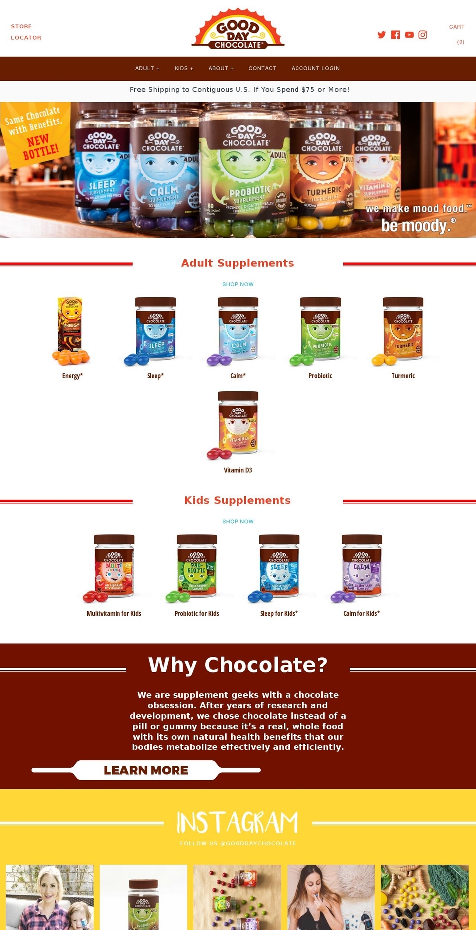 chocolatewithbenefits.com shopify website screenshot