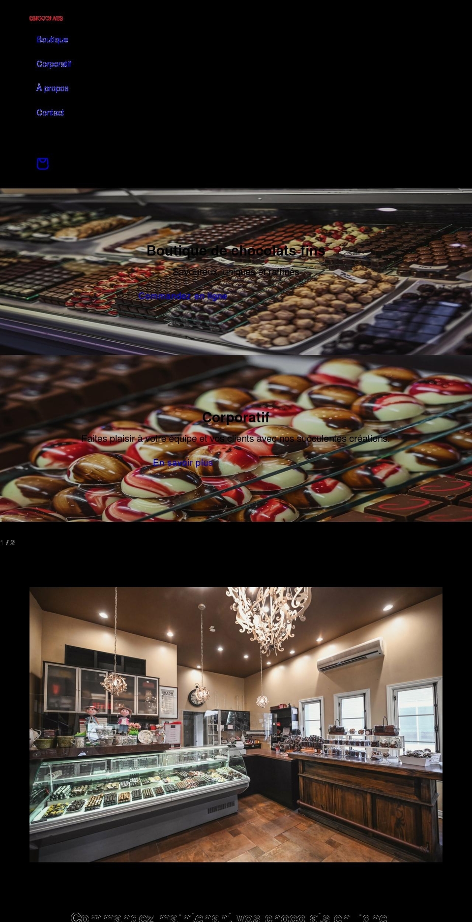 chocolatscolombe.com shopify website screenshot