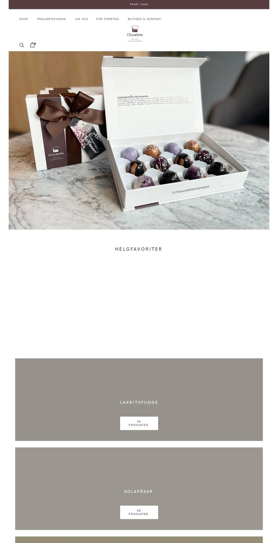 chocolatte.se shopify website screenshot