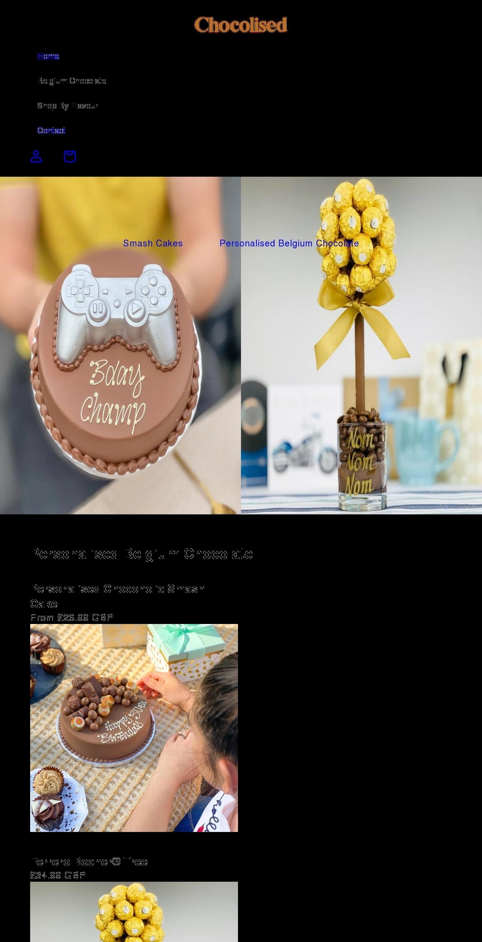chocolised.com shopify website screenshot