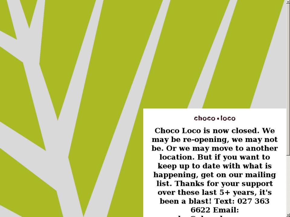 chocoloco.co.nz shopify website screenshot