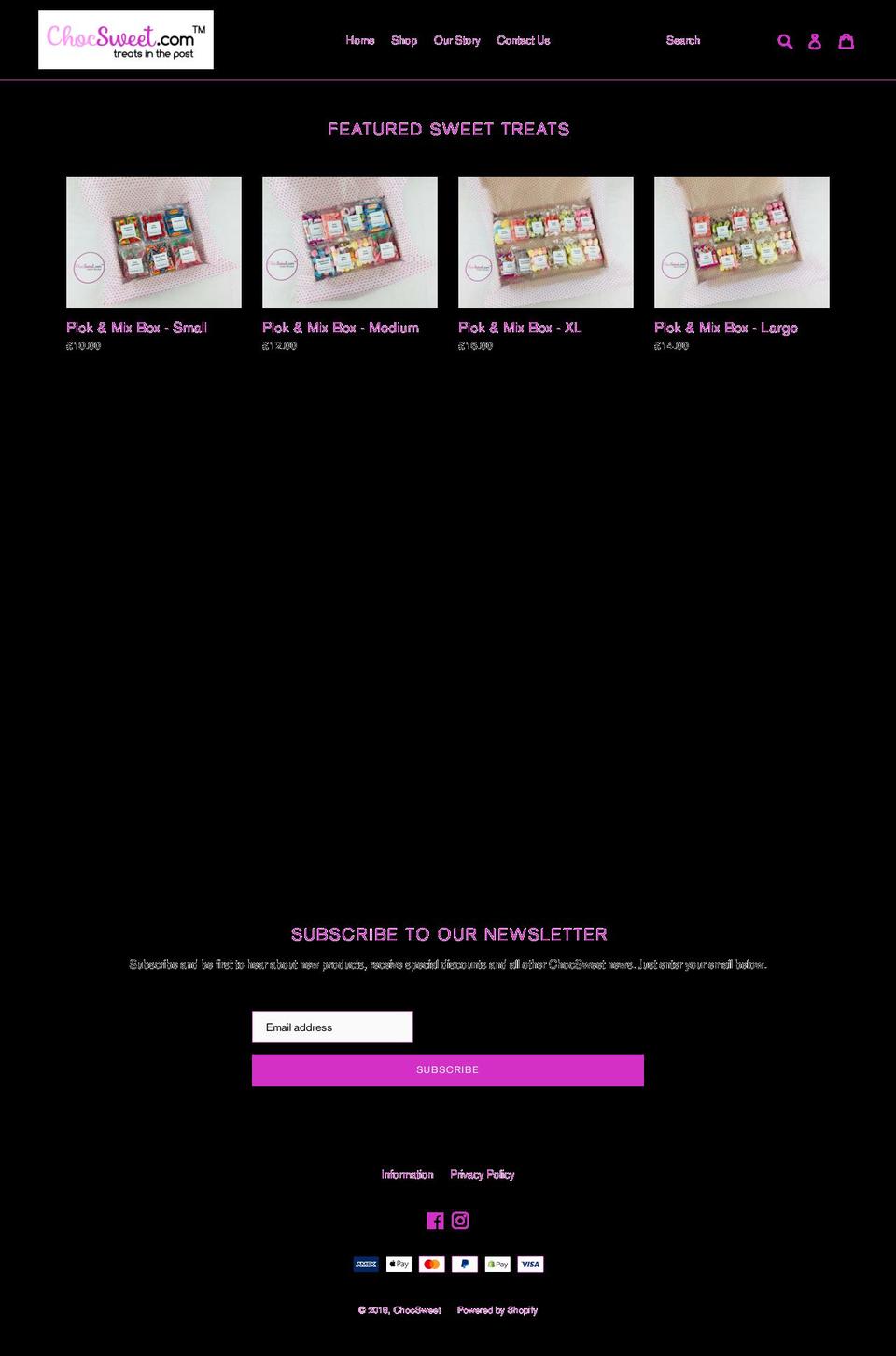 chocsweet.com — Shopify storefront screenshot