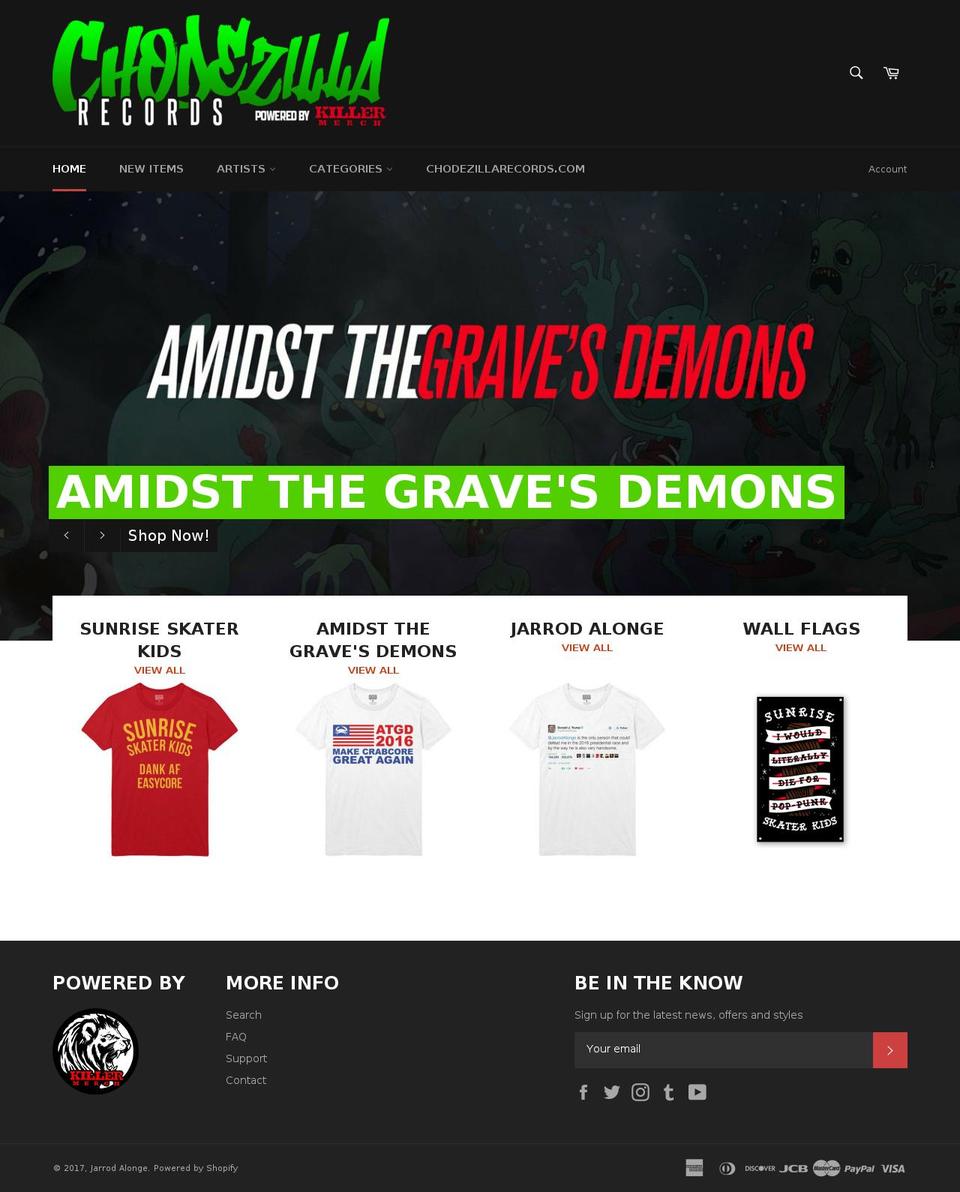 chodezillamerch.com shopify website screenshot
