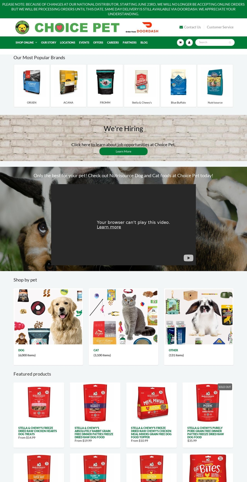 choice-pet.myshopify.com — Shopify storefront screenshot