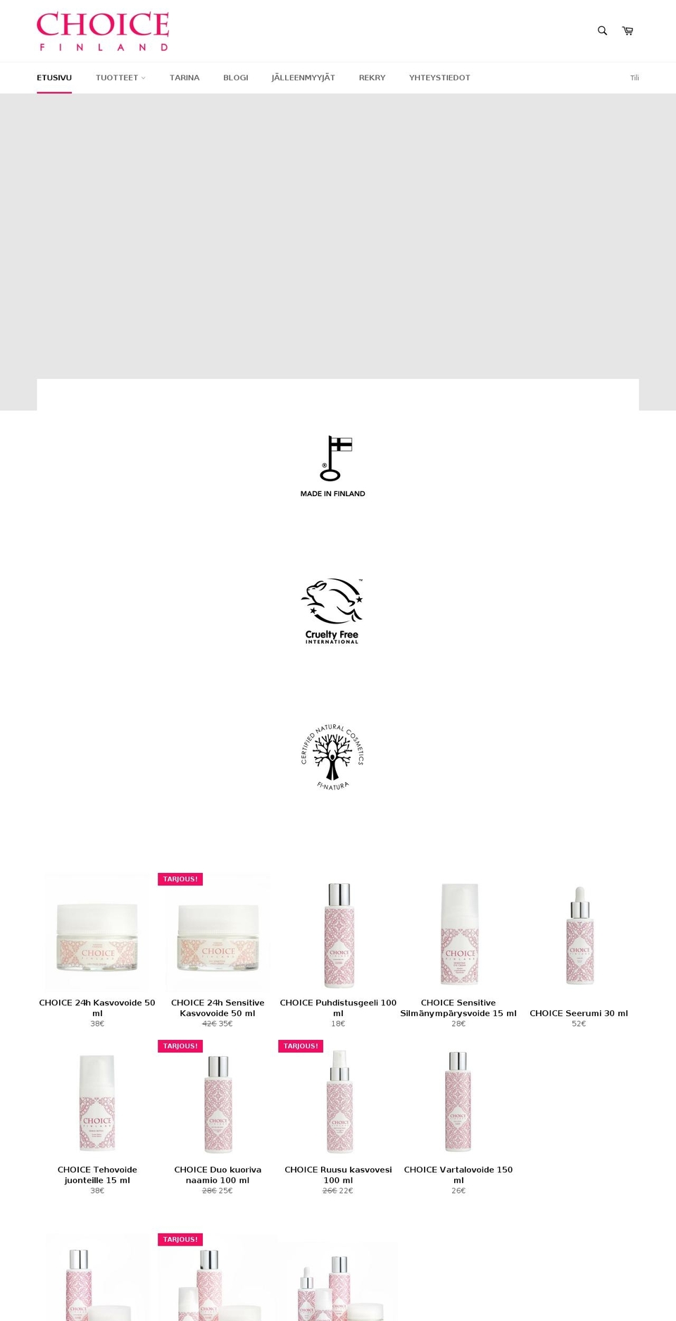 CHOICE pinkki Shopify theme site example choicefinland.com