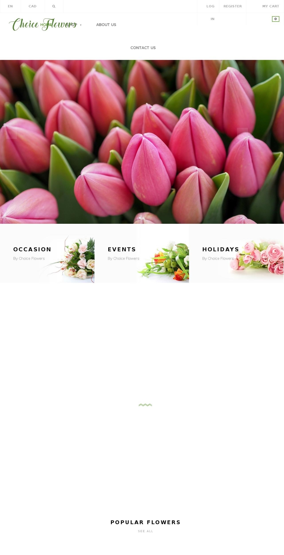 choiceflowers.ca shopify website screenshot