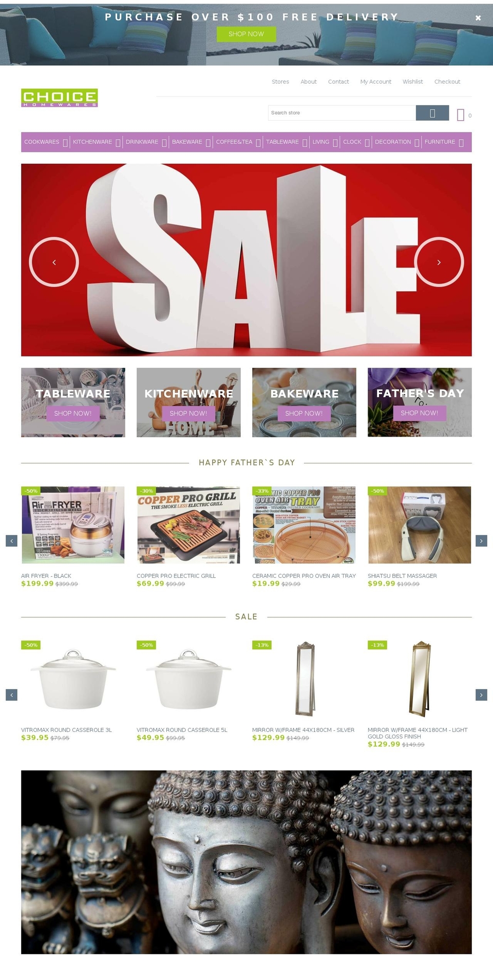 choicehomewares.com shopify website screenshot