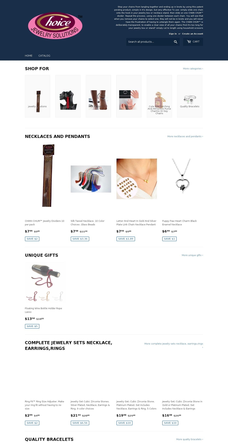 choicejewelrysolutions.com — Shopify storefront screenshot