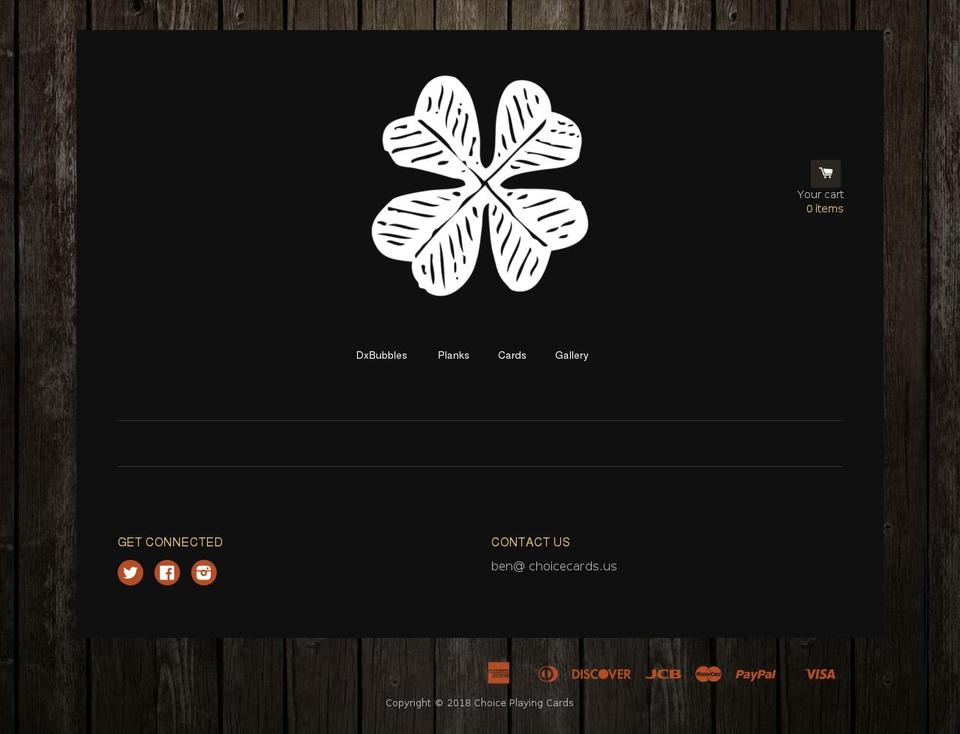 choiceplayingcards.com — Shopify storefront screenshot