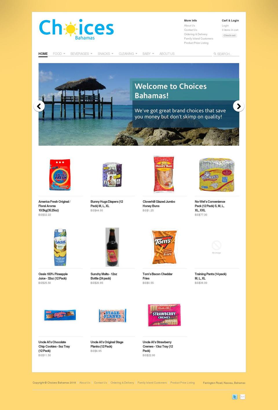 Paradigm Shopify theme site example choicesbahamas.com