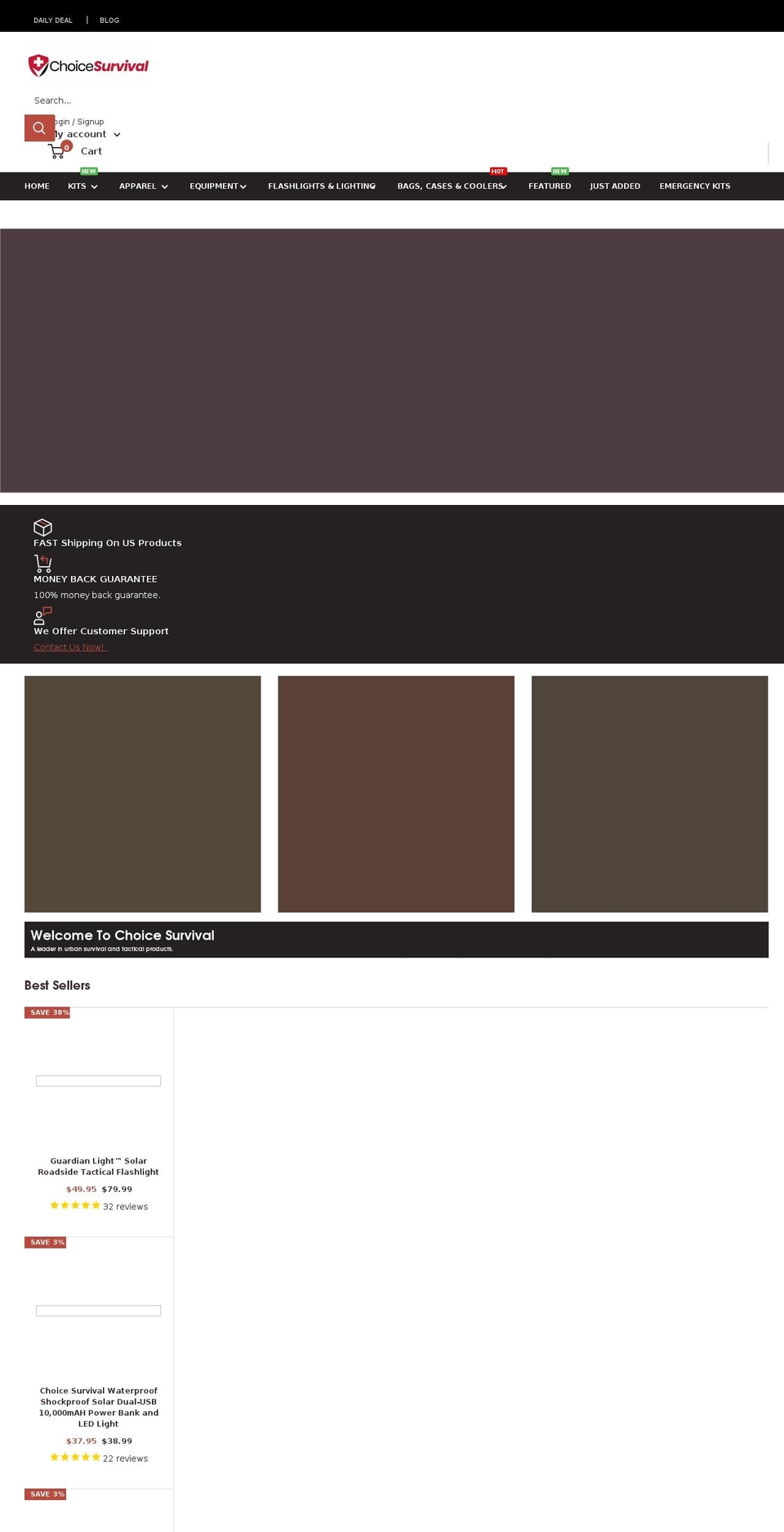 choicesurvival.com shopify website screenshot