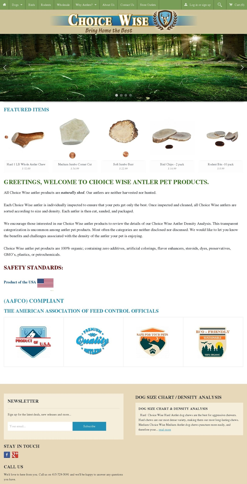 choicewiseantlers.com shopify website screenshot