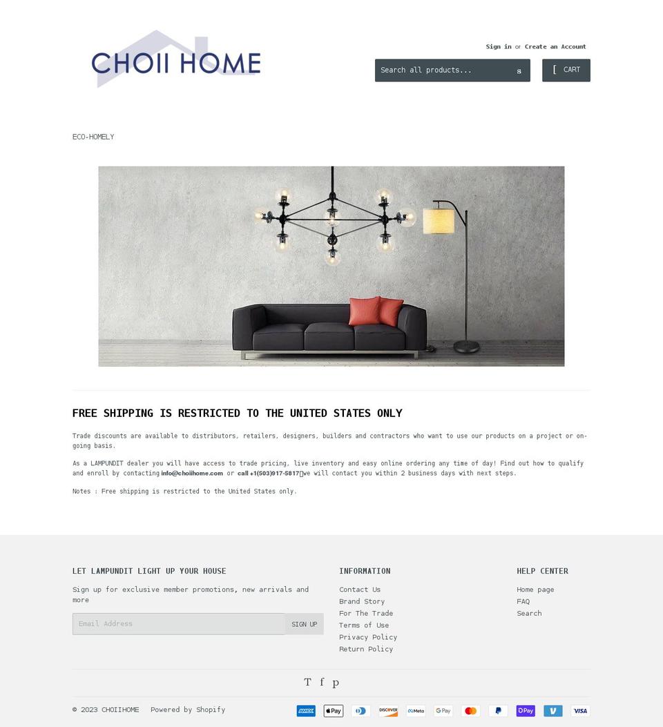 choiihome.com shopify website screenshot