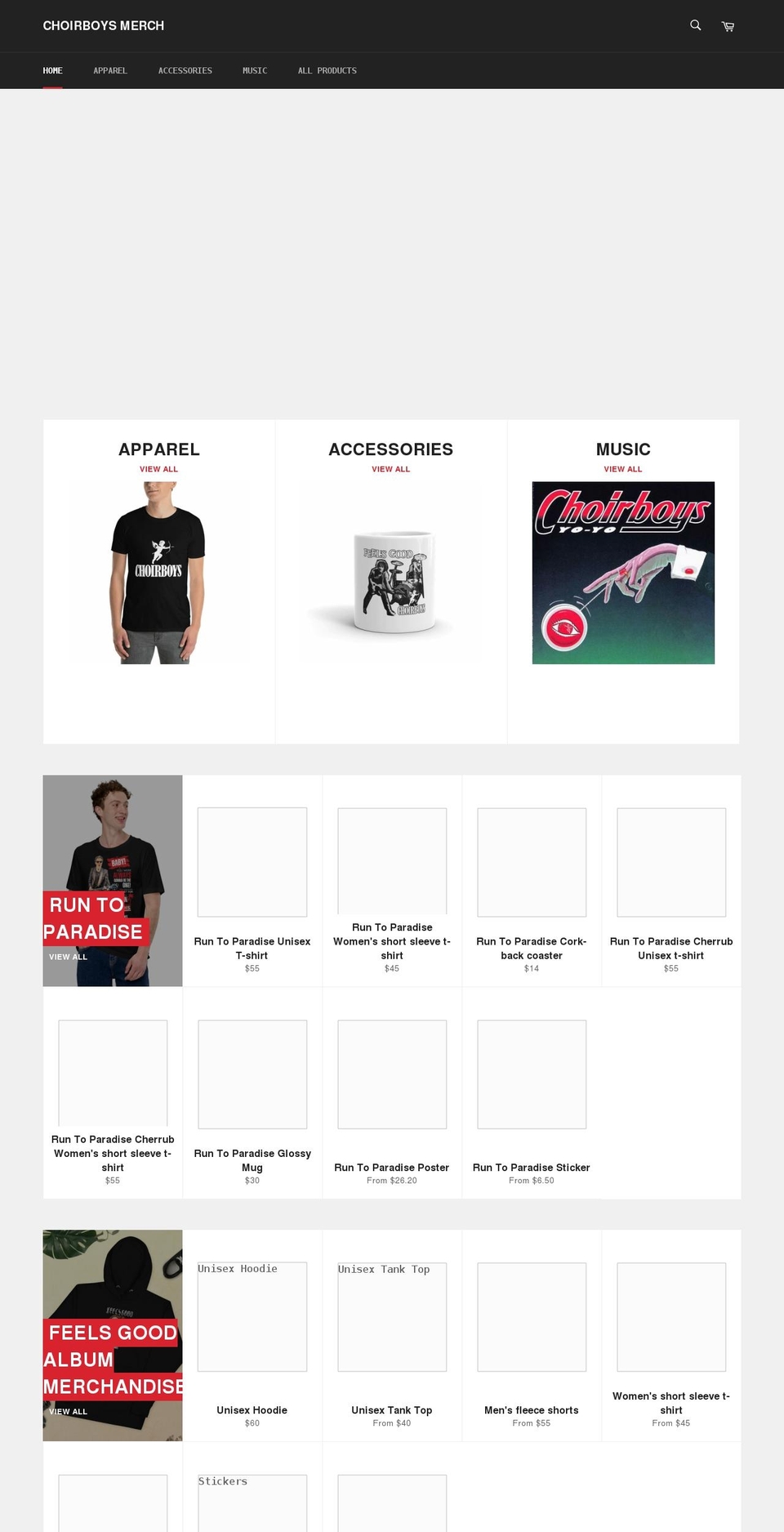 choirboysmerch.com.au shopify website screenshot
