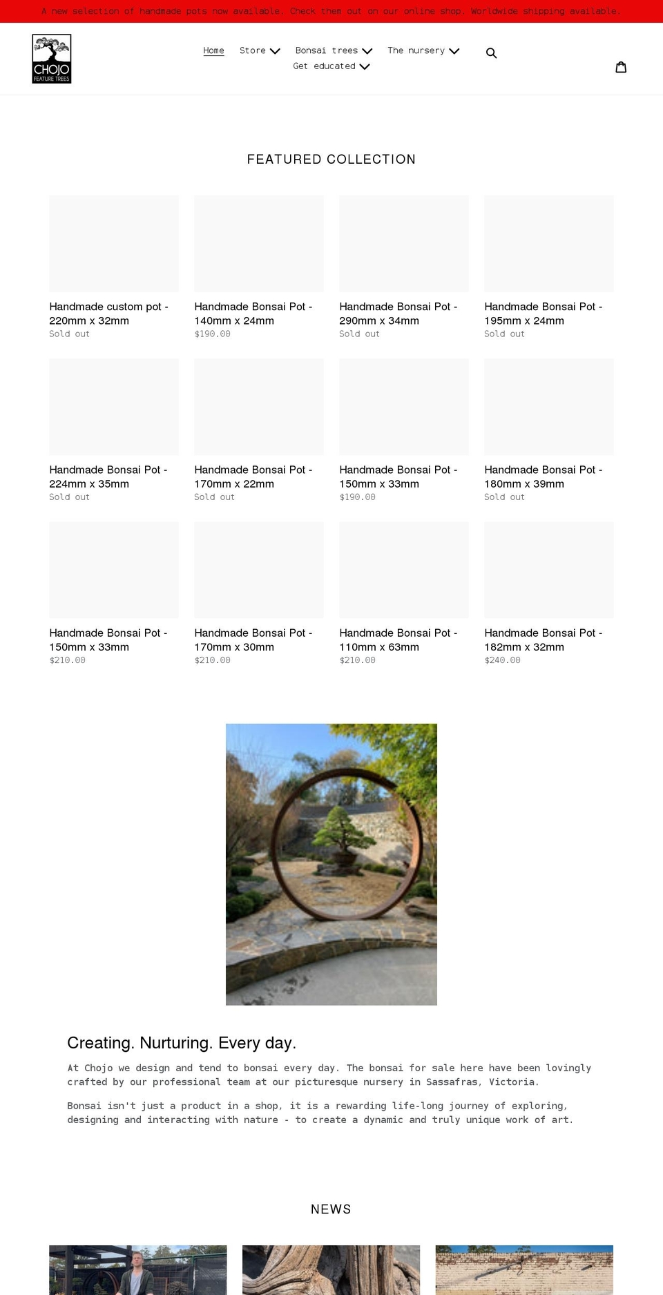chojo.com.au shopify website screenshot