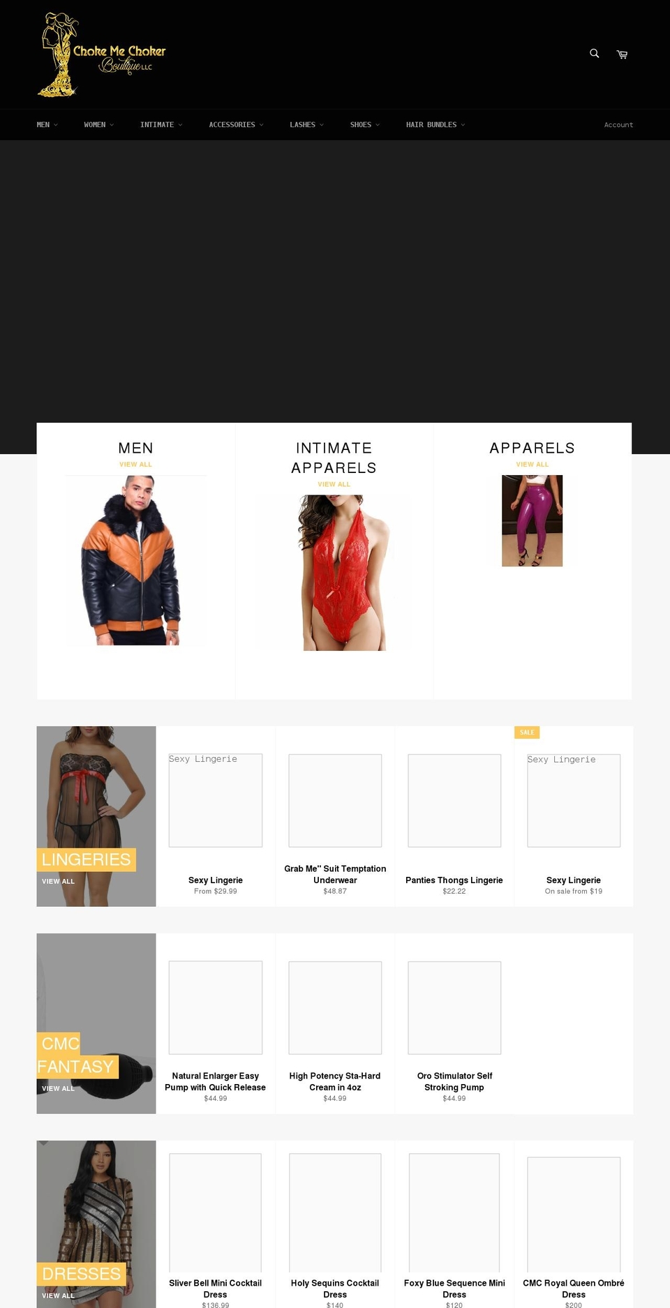 chok3m3chokerboutique.com shopify website screenshot