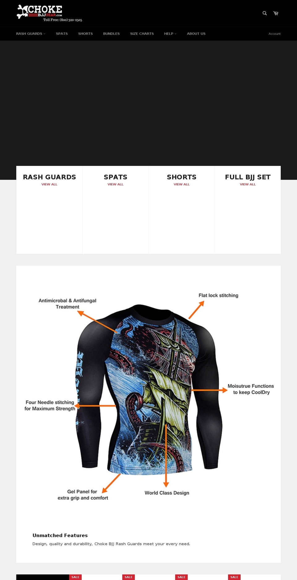 chokebjjgear.com shopify website screenshot