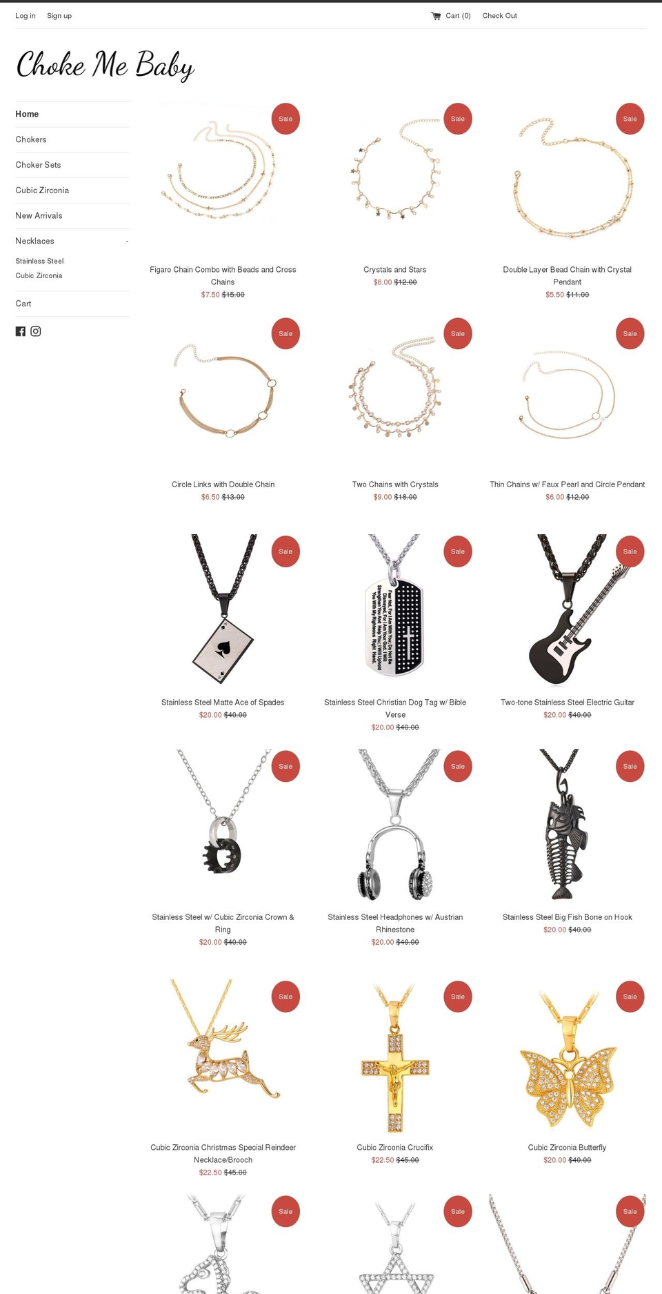 chokemebaby.com — Shopify storefront screenshot
