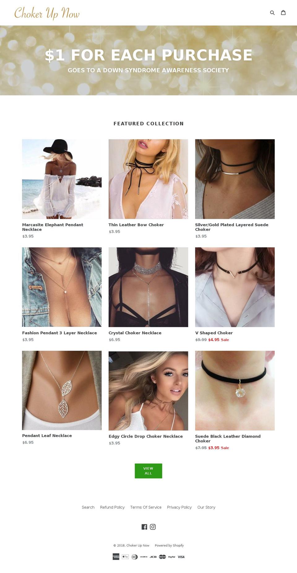 chokerupnow.com — Shopify storefront screenshot