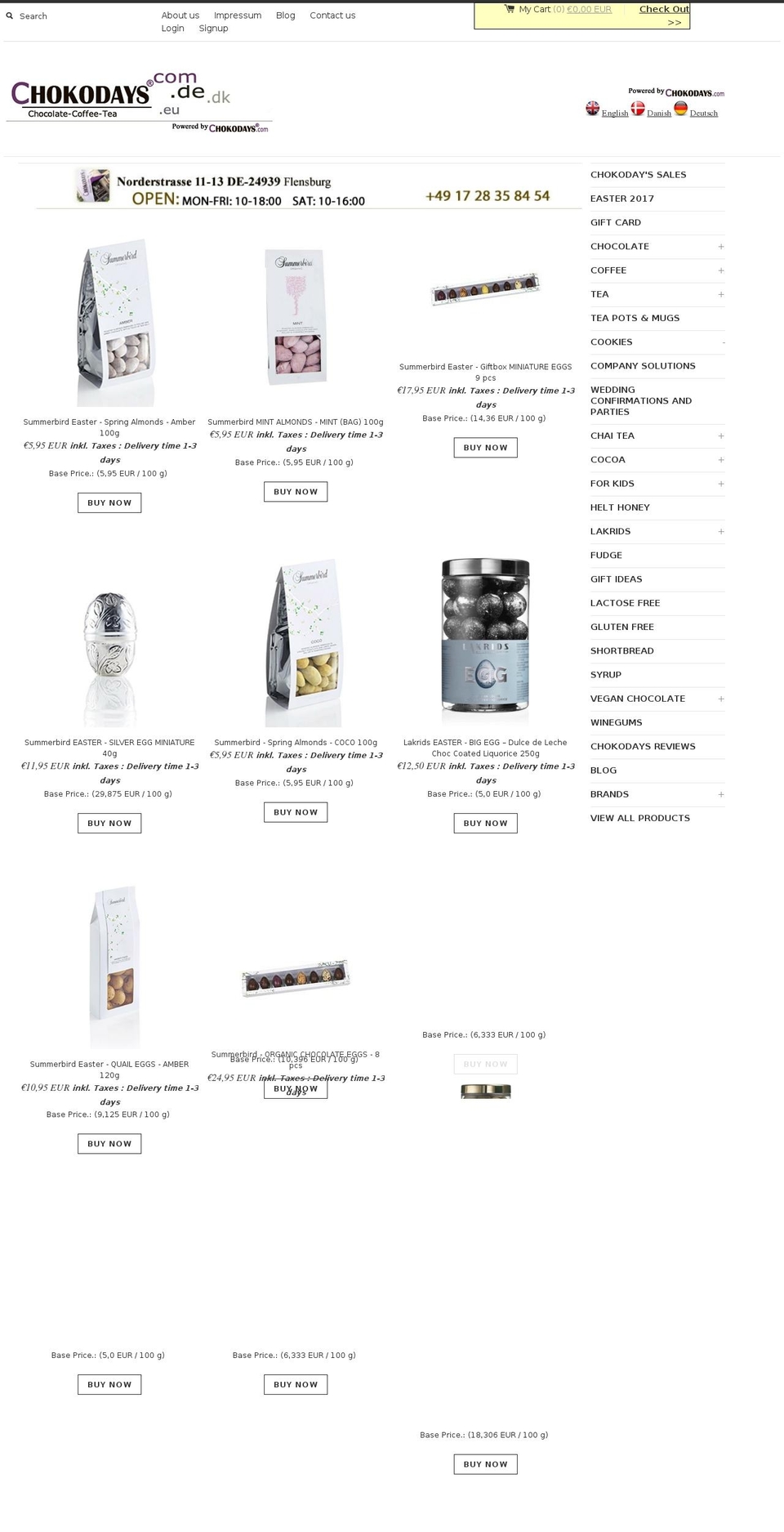 chokogavershop.com shopify website screenshot