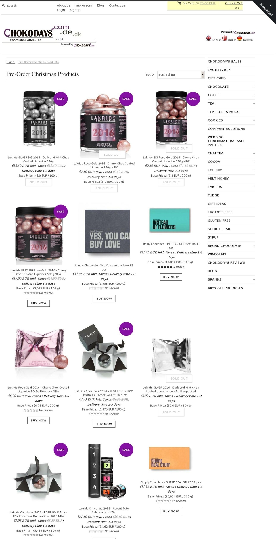 chokopreorders.com shopify website screenshot