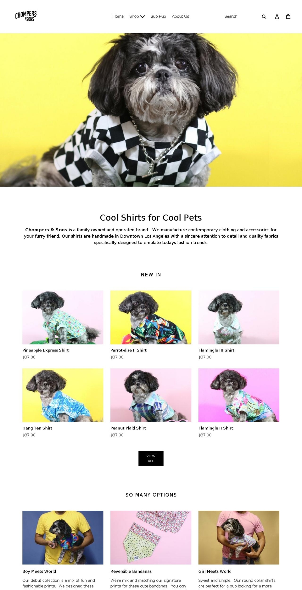 chompersandsons.com — Shopify storefront screenshot