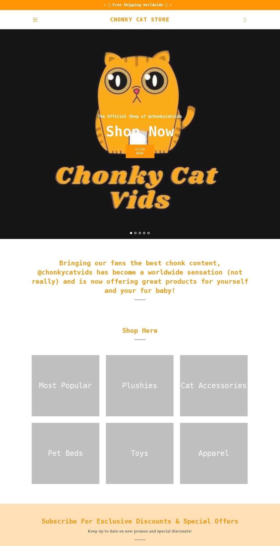 chonkycatstore.com shopify website screenshot