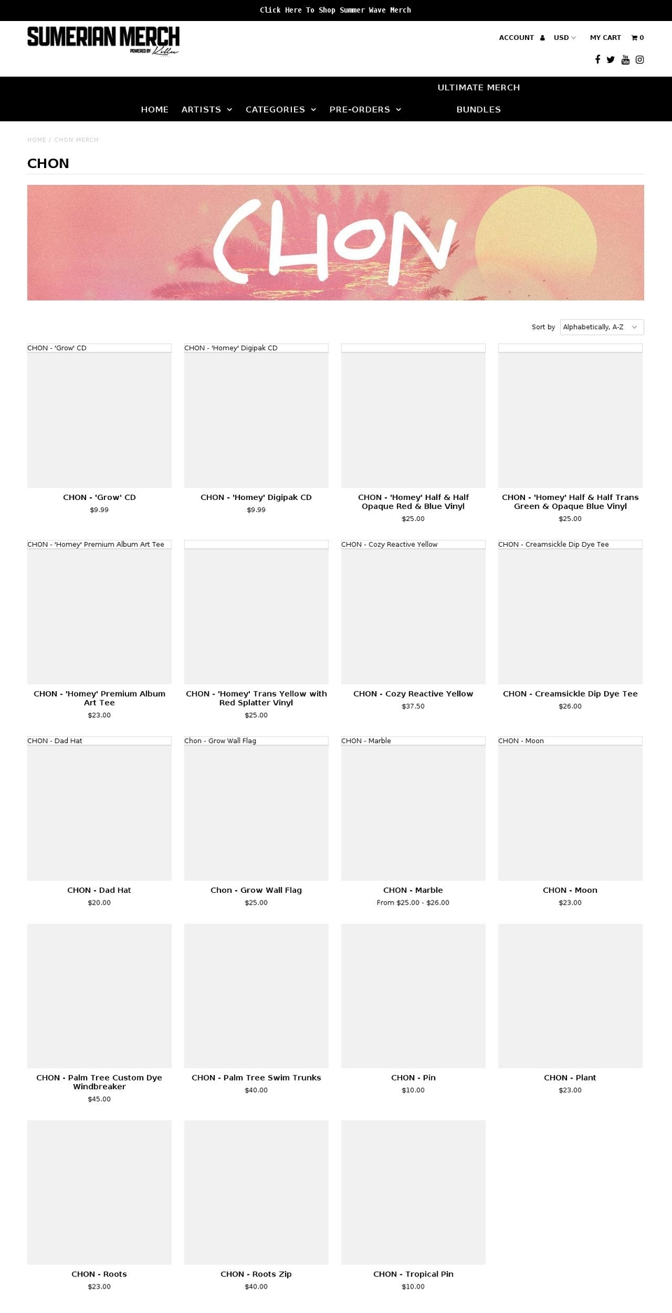 chonlinemerch.com — Shopify storefront screenshot