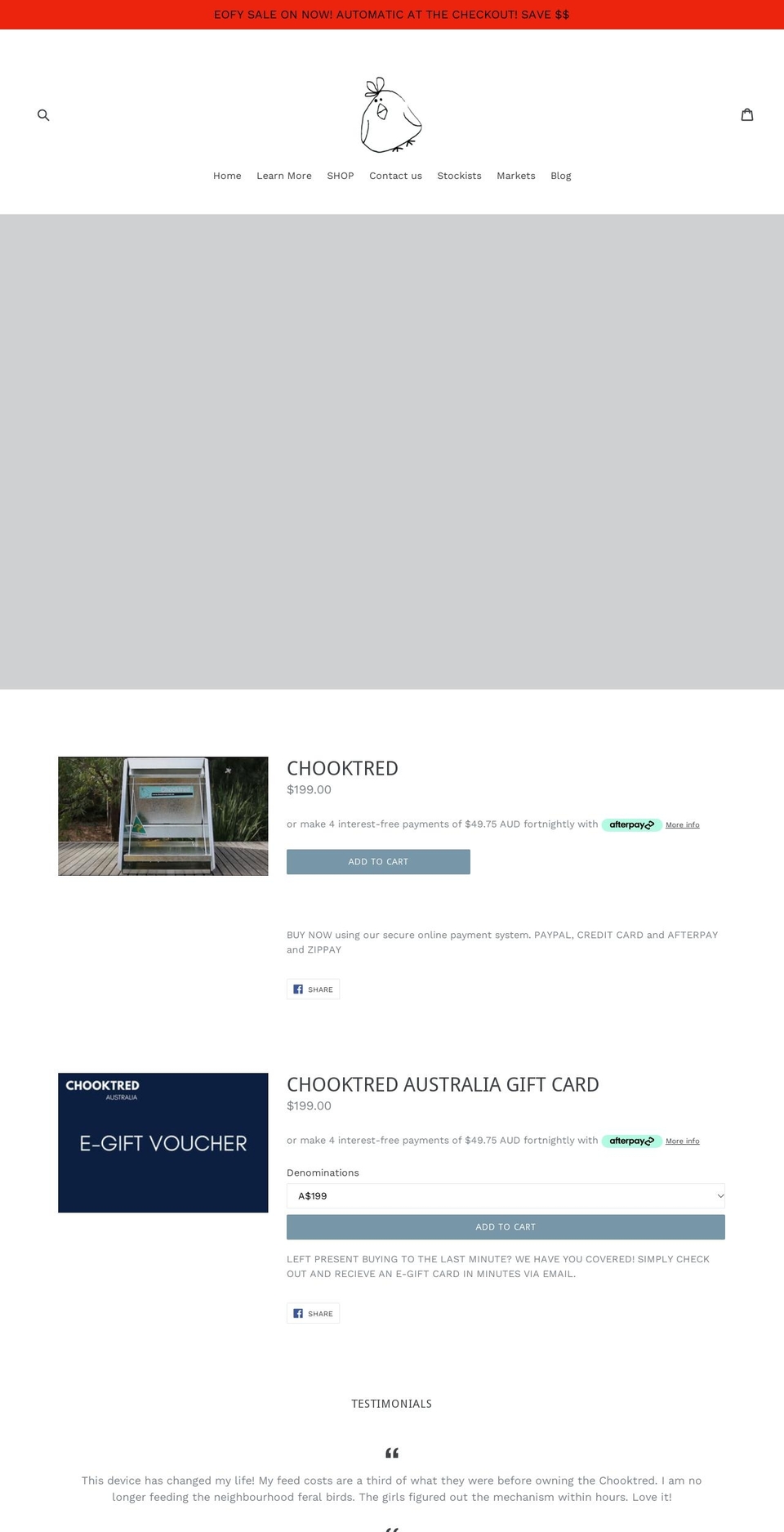 chooktred.com.au shopify website screenshot