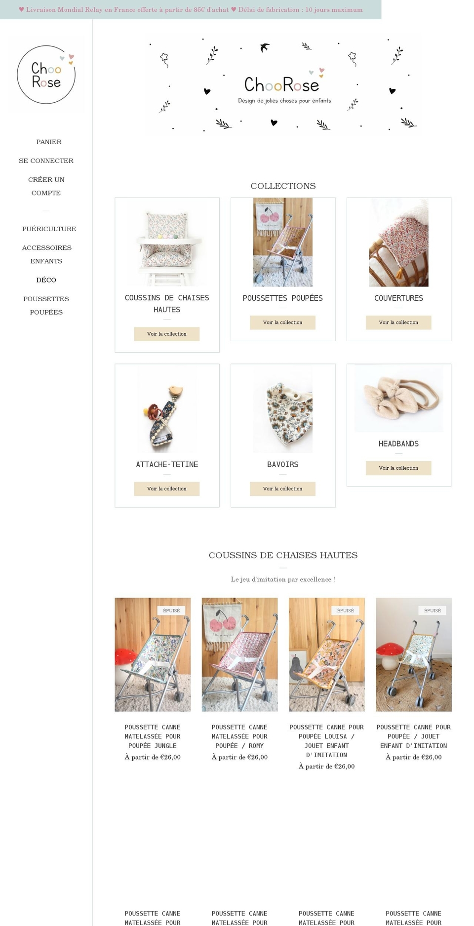 choorose.fr shopify website screenshot