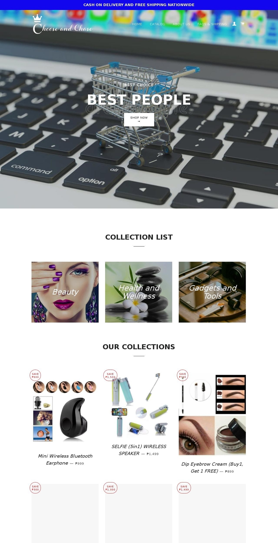chooseandchase.com — Shopify storefront screenshot