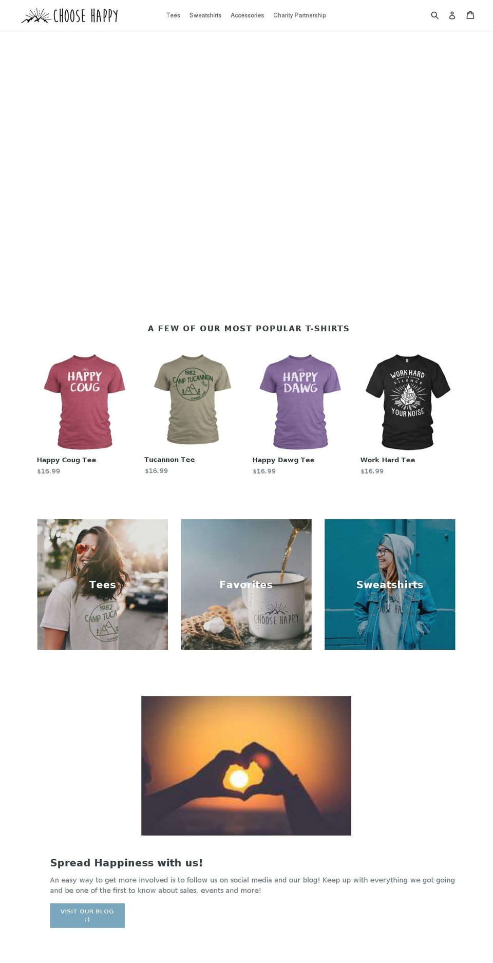 choosehappyclothing.com — Shopify storefront screenshot