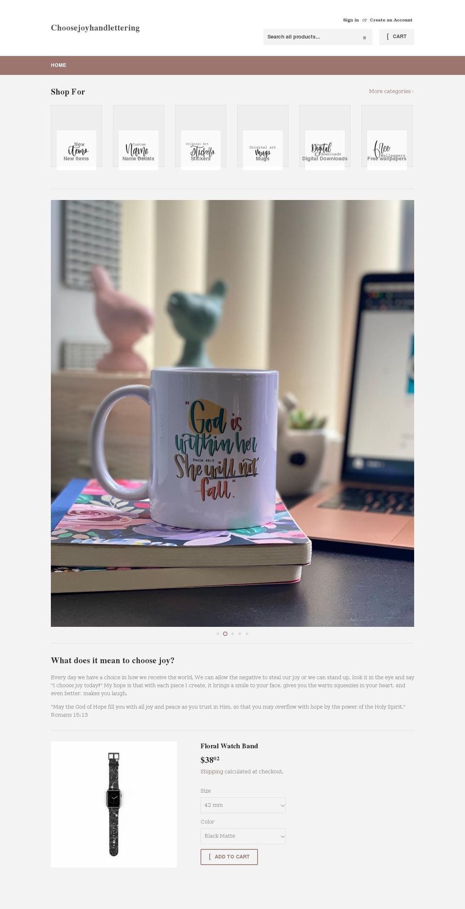 choosejoyhl.com shopify website screenshot