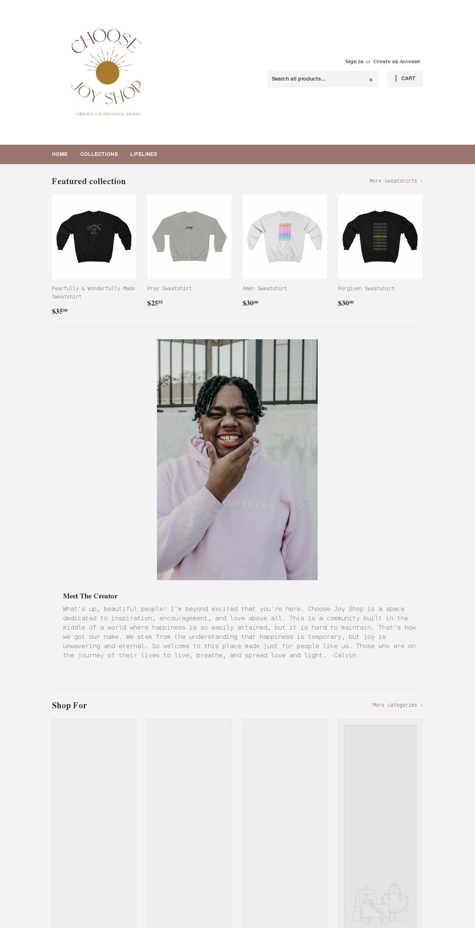 choosejoyshop.com shopify website screenshot