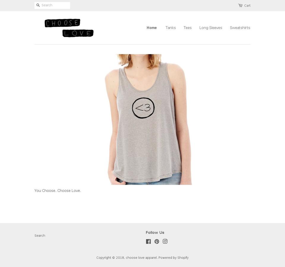 chooseloveapparel.com — Shopify storefront screenshot