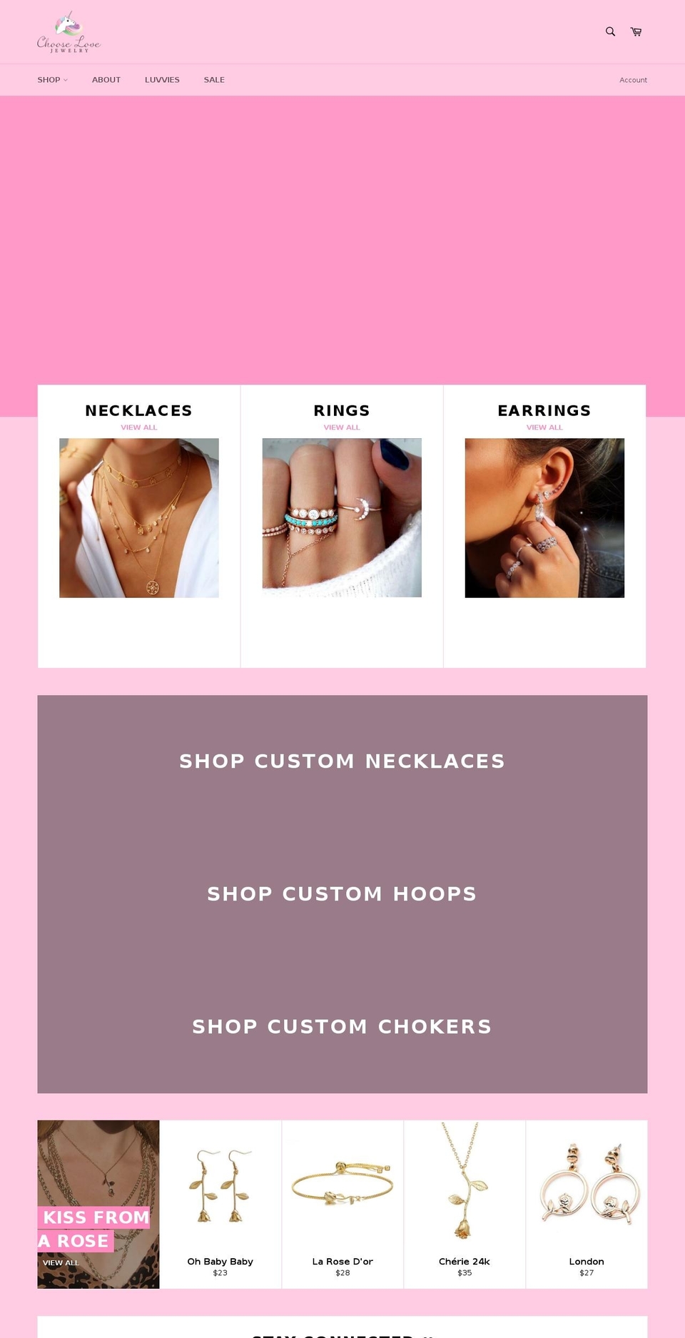 chooselovejewelry.com shopify website screenshot