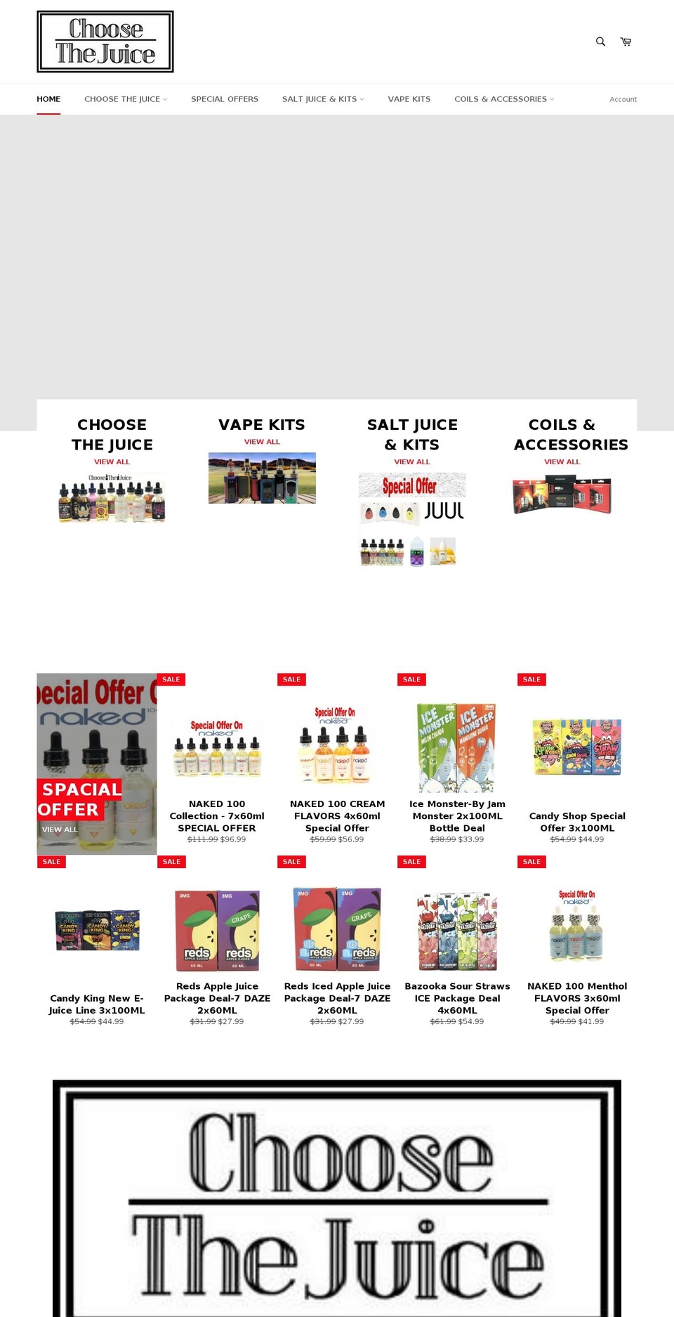 choosethejuice.com — Shopify storefront screenshot