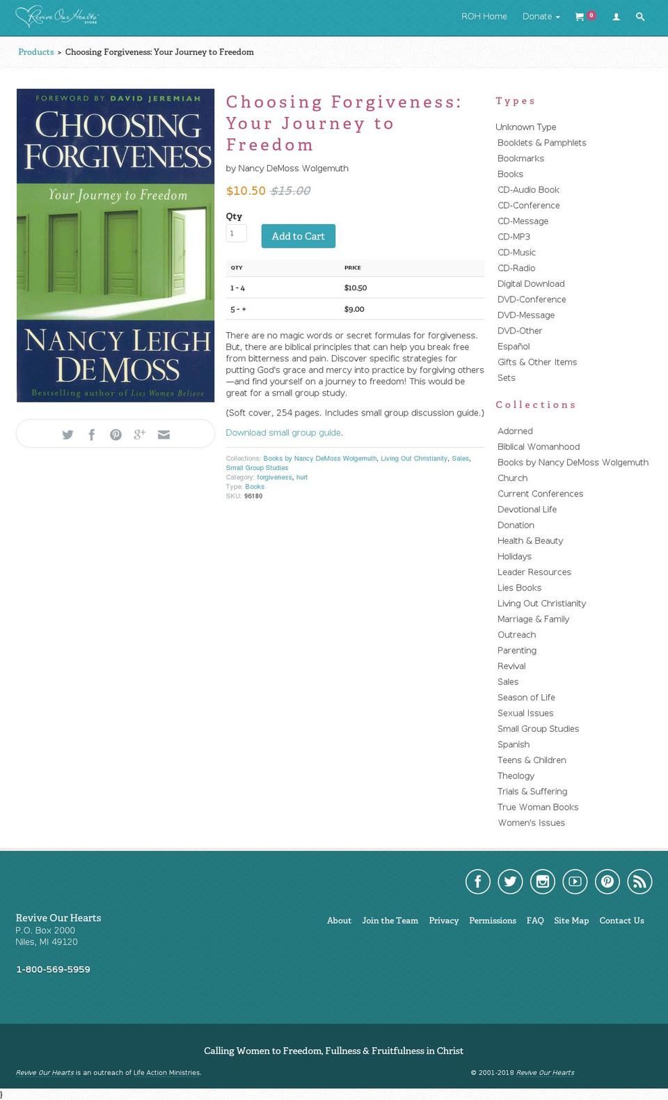 choosingforgiveness.com — Shopify storefront screenshot