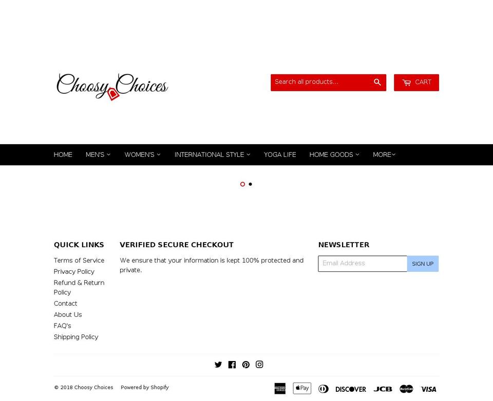 choosychoices.com — Shopify storefront screenshot
