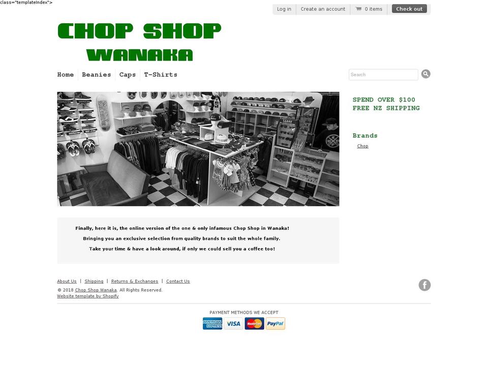 chop.co.nz shopify website screenshot