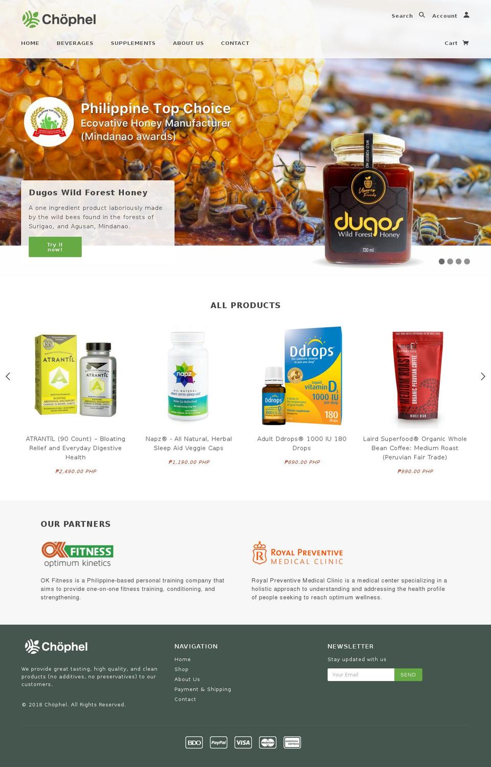 chophel.store shopify website screenshot