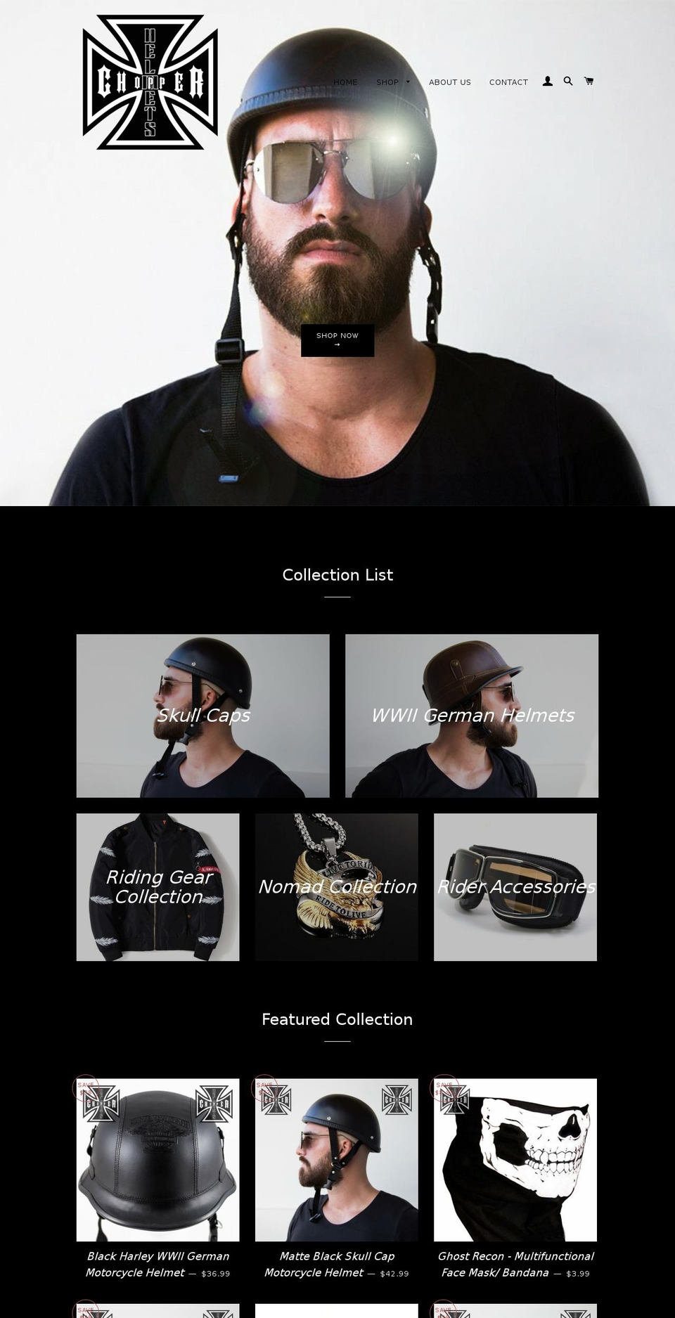 chopperhelmet.com — Shopify storefront screenshot