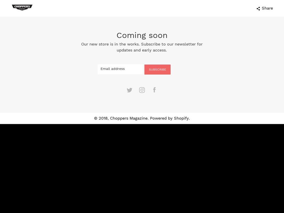 choppersmagazine.com shopify website screenshot