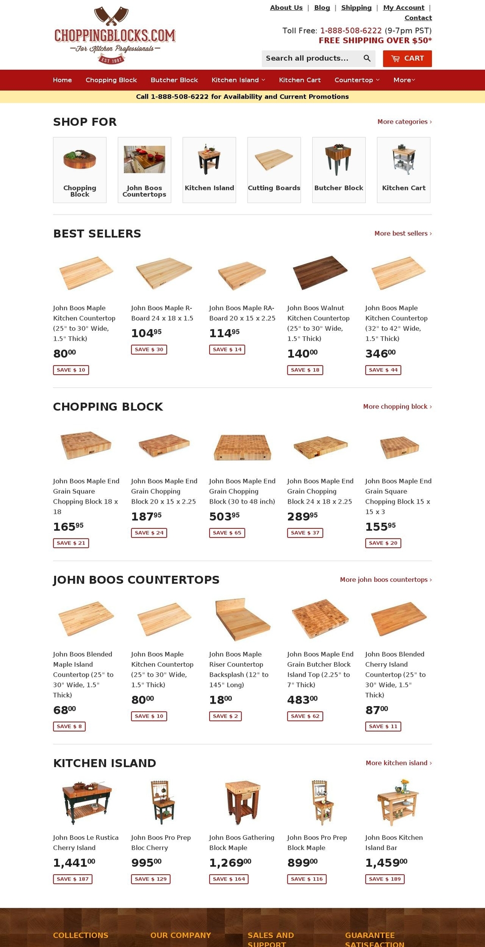 choppingblocks.com shopify website screenshot
