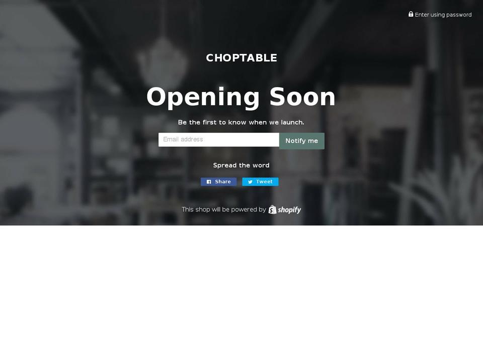 choptable.com — Shopify storefront screenshot