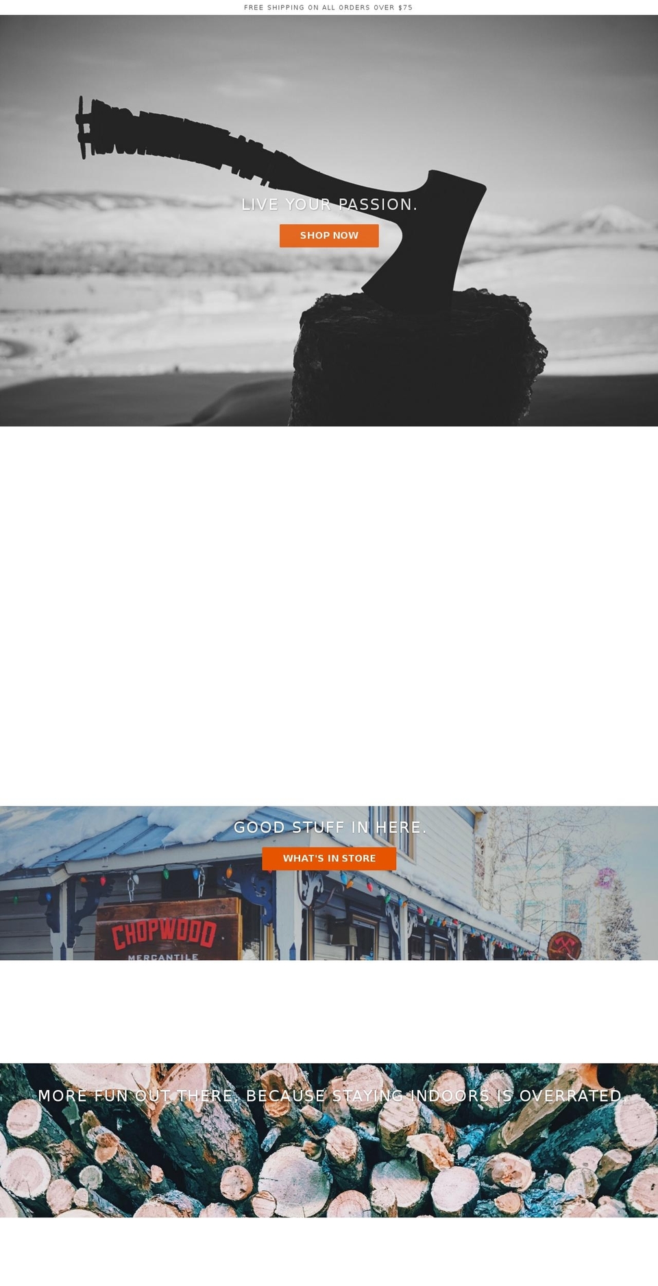 chopwoodmercantile.com shopify website screenshot