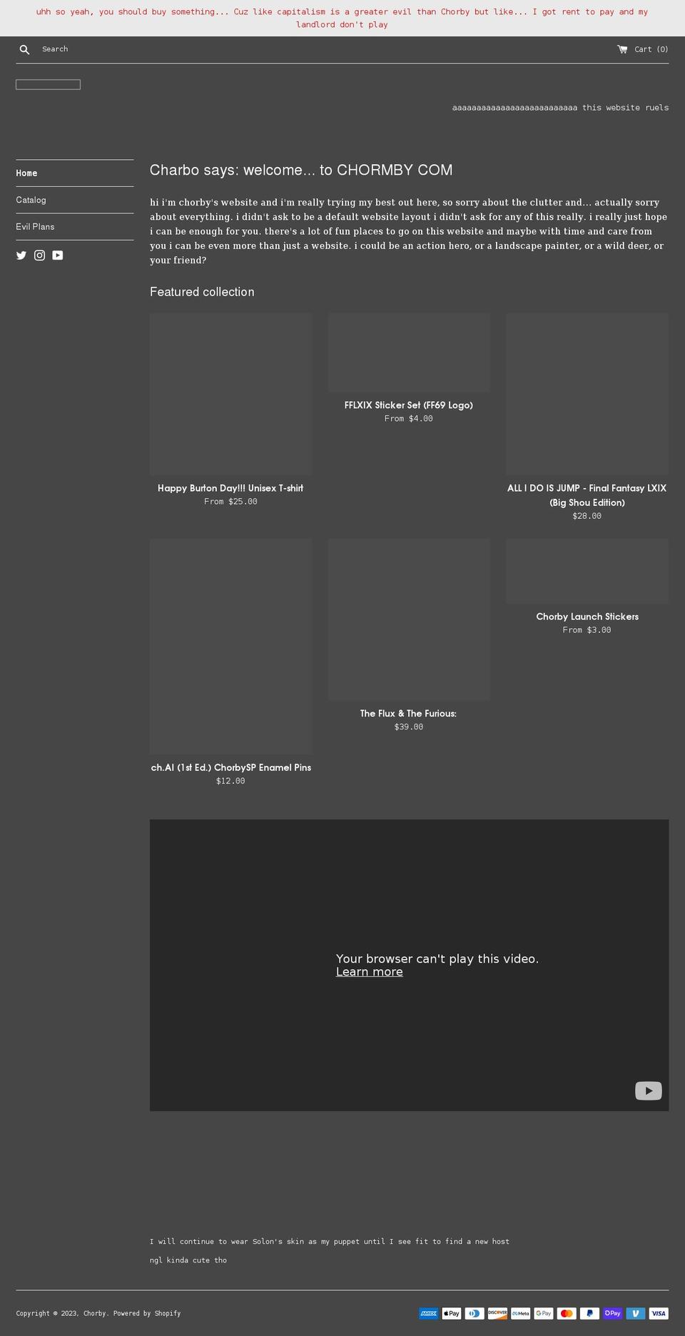 chorbypress.com shopify website screenshot