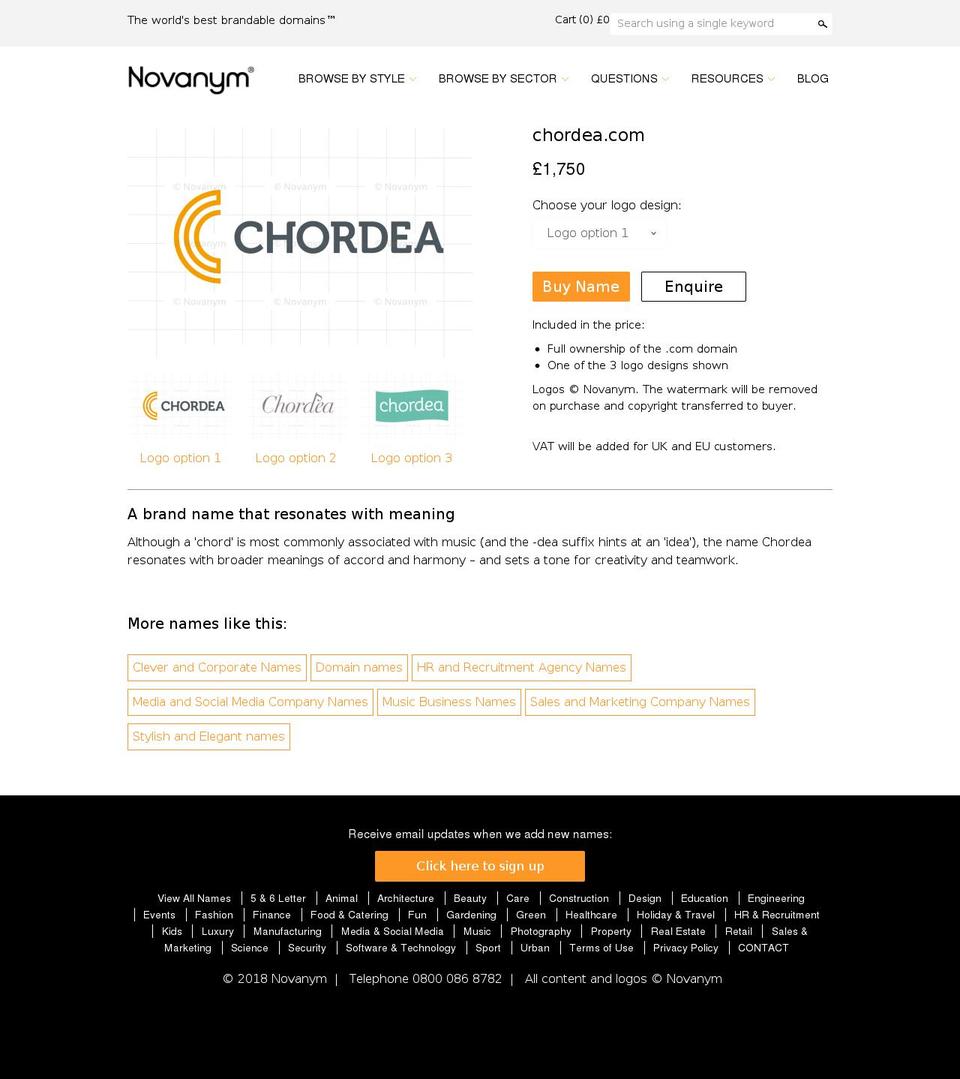 chordea.com — Shopify storefront screenshot