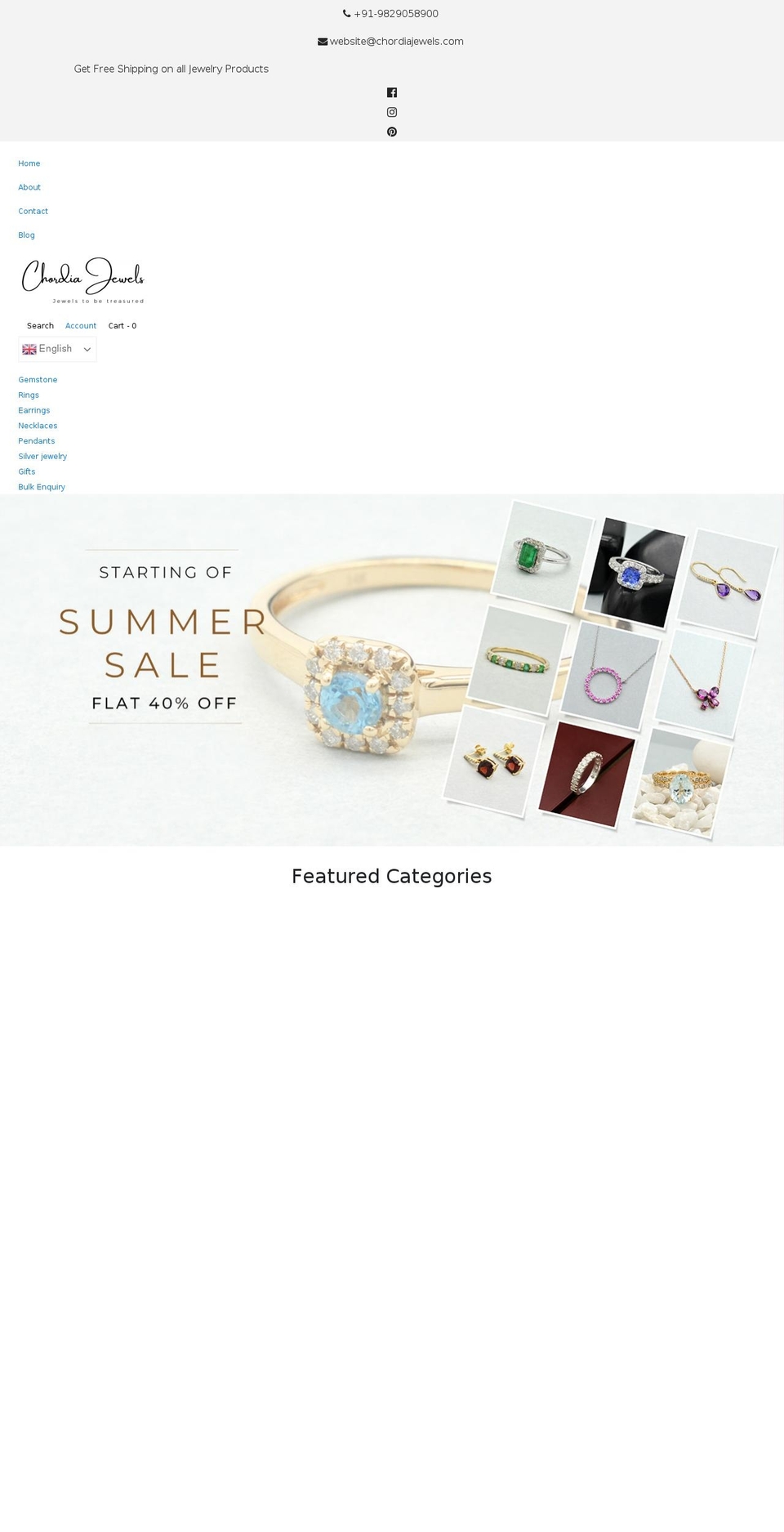 chordiajewels.com shopify website screenshot